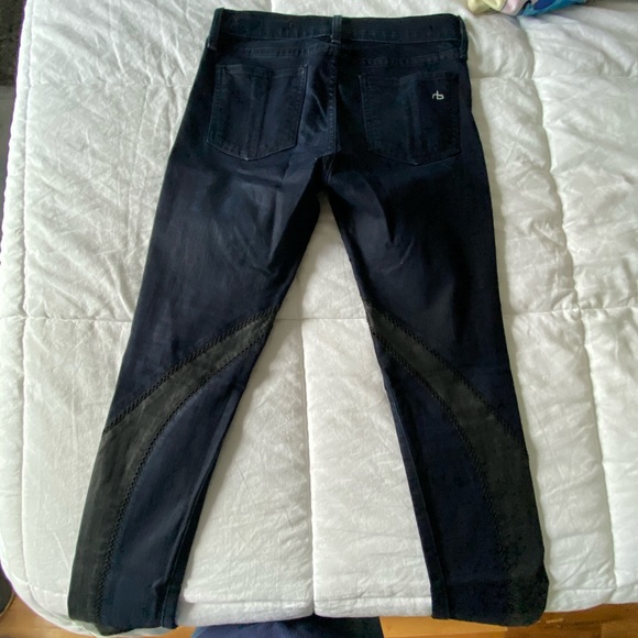 Rag and Bone Dark Denim Lace Insert Jeans - Picture 4 of 4